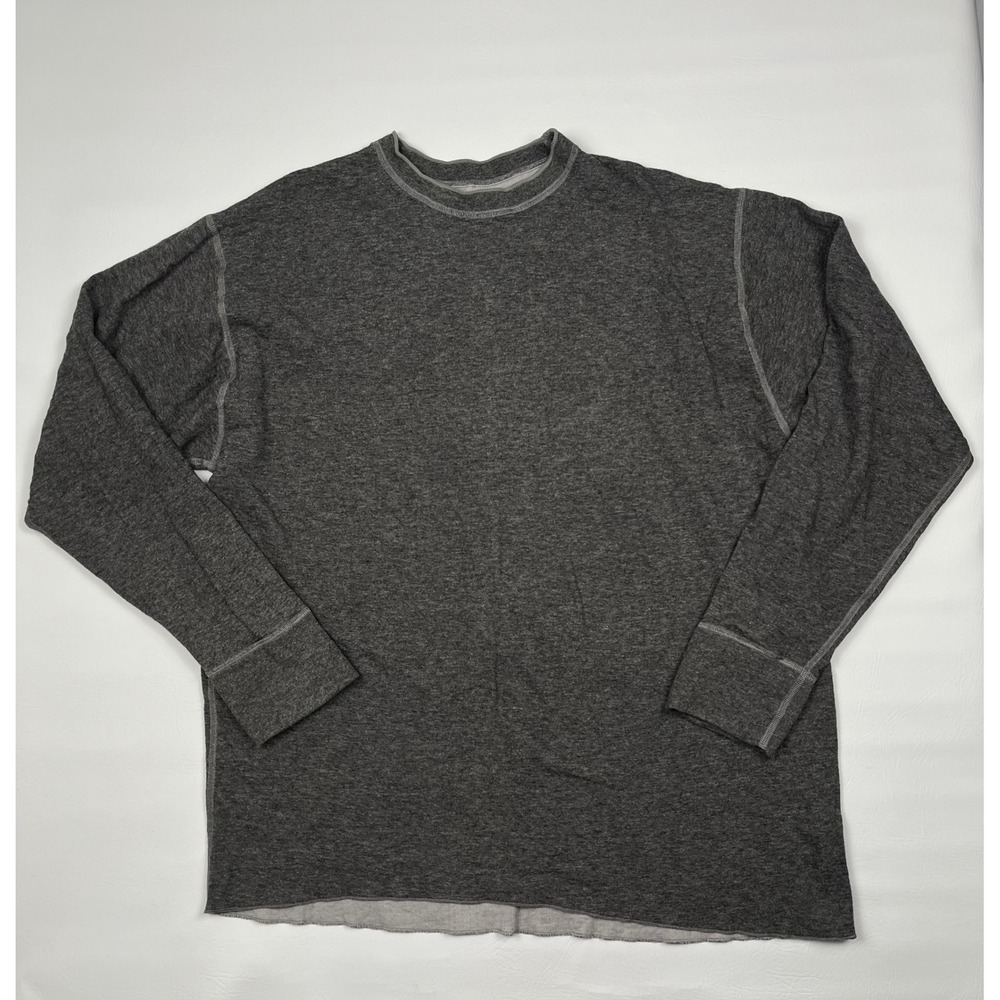 L.L. Bean River Drivers Thermal Shirt Mens 2XL Tall Gray Wool Blend